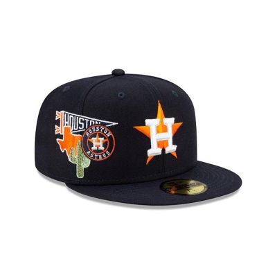 Sapca New Era Houston Astros MLB City Patch 59FIFTY Fitted - Albastri